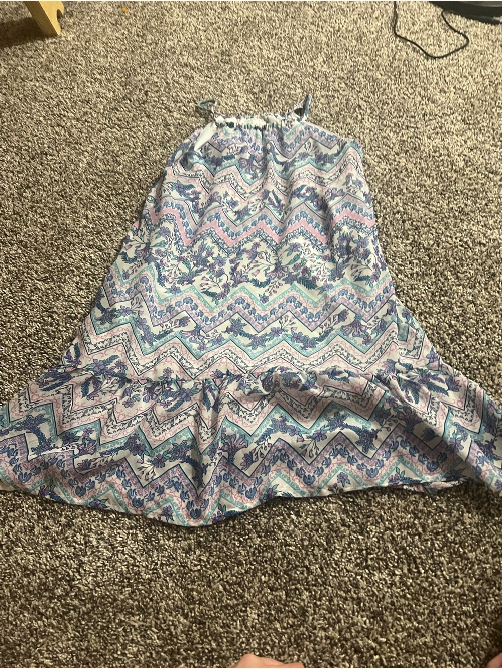 Place Girls' Chevron Floral Sundress - Blue, Pink & Purple